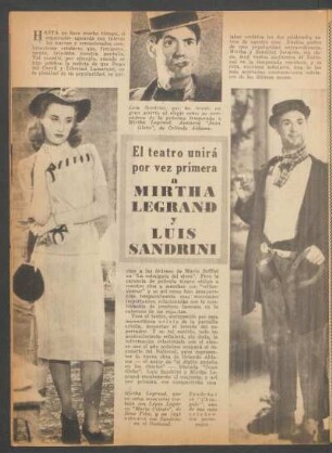 El teatro unirá por vez primera a Mirtha Legrand y Luis Sandrini