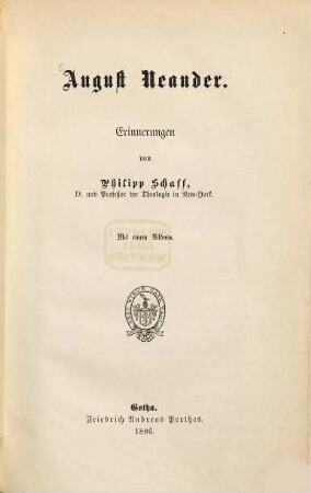 August Neander : Erinnerungen