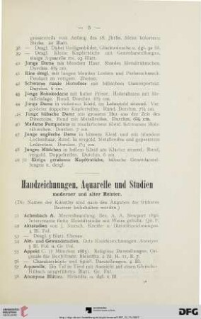 Handzeichnungen, Aquarelle und Studien moderner und alter Meister (Nr. 51 - 268)