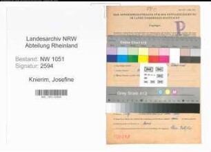 Entnazifizierung Josefine Knierim , geb. 24.01.1912 ()