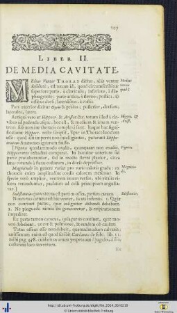 Liber II. De Medio Ventre seu Thorace.