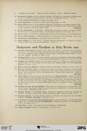 Skulpturen in Holz, Wachs usw. (Nr. 632-664)
