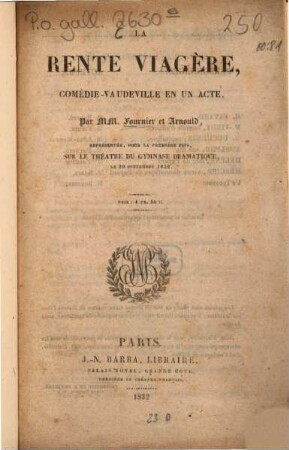 La rente viagère : comédie-vaudeville, en un acte