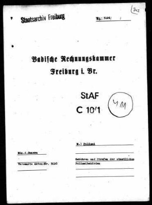 Gebühren und Strafen der staatlichen Polizeibehörden