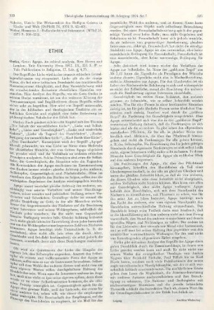 533-534 [Rezension] Outka, Gene, Agape