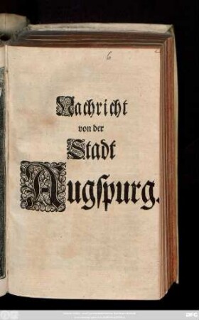 Nachricht von der Stadt Augspurg
