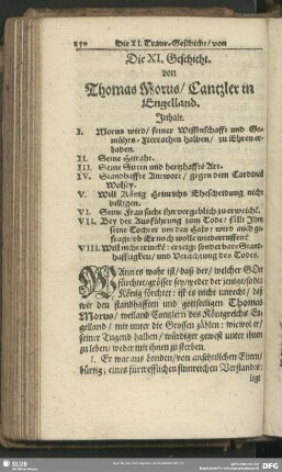 Die XI. Geschicht. von Thomas Morus, Cantzler in Engelland