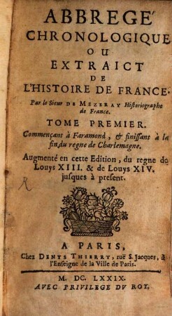 Abrégé chronologique de l'histoire de France. 1