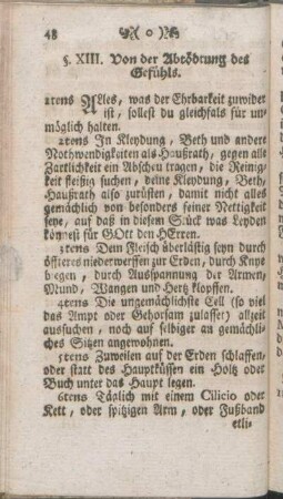 §. XIII. Von der Abtödtung des Gefühls.