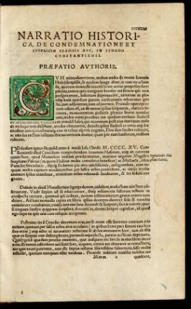 Narratio Historica, De Condemnatione Et Supplicio Ioannis Hus, In Synodo Constantiensi.