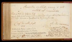 Eintrag (Kassel, 26.09.1778 / 1821)