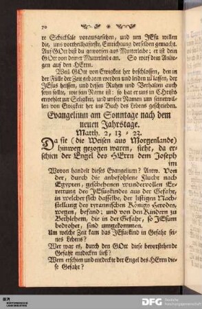 Evangelium am Sonntage nach dem neuen Jahrstage.