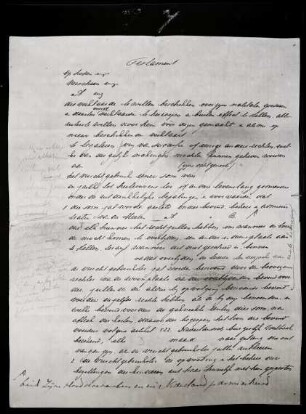 Fotografie des Testaments von J. H. Insinger (?) (Seite 1), mit Anmerkungen