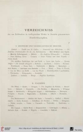 Verzeichniss der zur Publication in vorliegendem Werke in Aussicht genommenen Künstlerbiographien