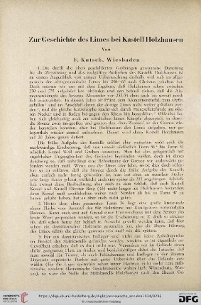 54: Zur Geschichte des Limes bei Kastell Holzhausen