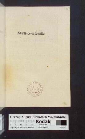 Tractatus de cometis