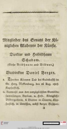 Mitglieder des Senats der Königlichen Akademie der Künste