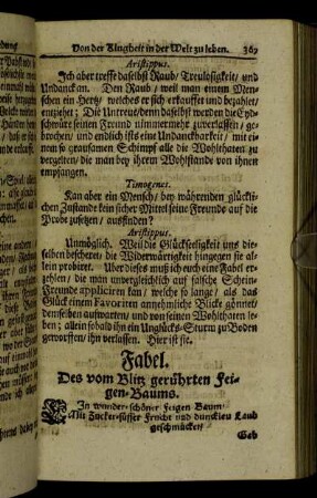 Fabel. Des vom Blitz gerührten Feigen-Baums.