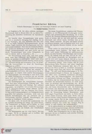 13: Frankfurter Gärten : kritische Betrachtungen von Gärten und Parkanlagen Frankfurts und seiner Umgebung