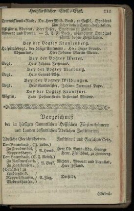 Verzeichniß der in hiesigen saemmtlichen Hessischen Fuerstenthuemern und Landen befindlichen Adelichen Justitiarien
