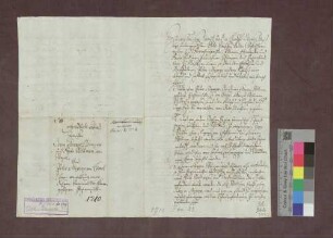 Vertrag zwischen den Papierhändlern Hieronymus und Paulus Blum zu Basel und Peter Meyery wegen Verwaltung der den ersteren gehörigen Papiermühle zu Lörrach.