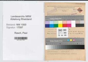 Entnazifizierung Paul Rasch, geb. 27.11.1916 (Zollassistent)
