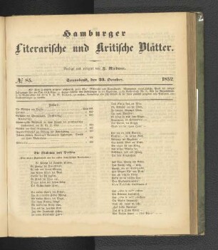 No. 85. 23. Oktober 1852