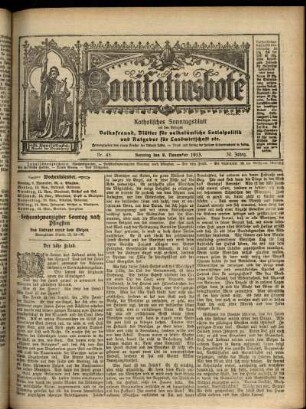 Erste Ausgabe vom Sonntag, den 09. November 1913.