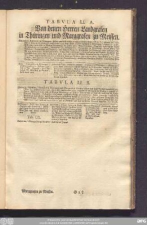 Tabula LI. A. Von denen Herren Landgrafen in Thüringen und Marggrafen zu Meissen.
