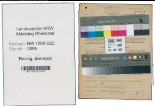 Entnazifizierung Bernhard Rexing , geb. 06.04.1887 (Kaufmann)
