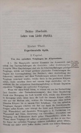 Dritter Abschnitt. Lehre vom Licht (Optik).