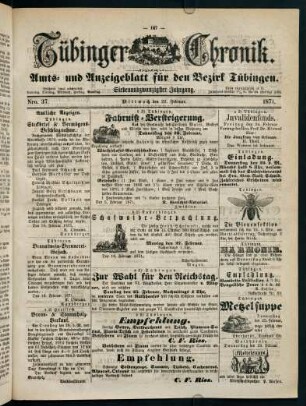 147-168, 22. Februar (Nro. 37) - 28. Februar (Nro. 41)