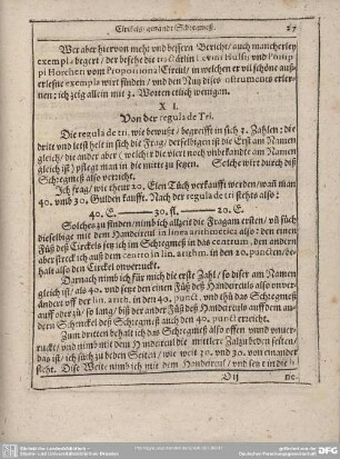 XI. Von der regula de Tri.