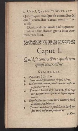 Caput I. Quid sit contractus: quiditem quasi contractus.