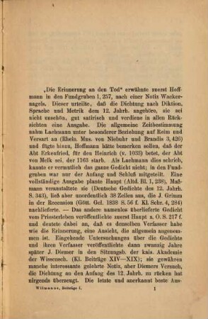 Beiträge zur Geschichte der älteren deutschen Litteratur, 1. Der sogenannte Heinrich von Melk