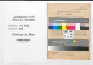 Entnazifizierung Aloys Oberhaeuser , geb. 21.12.1907 (Polizist)