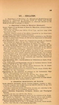 XIV. Education