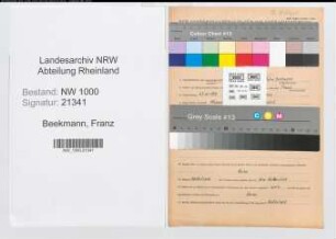 Entnazifizierung Franz Beekmann, geb. 27.11.1899 (Werkfuehrer)