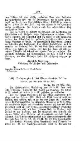 Besetzungsrecht bei Elementarschulstellen : [V. Elementarschulwesen]