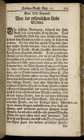 Das XIII. Capitel. Von der erfreulichen Liebe Gottes.