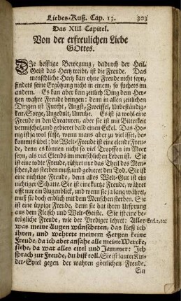 Das XIII. Capitel. Von der erfreulichen Liebe Gottes.