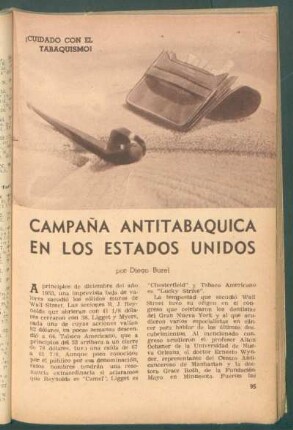 Campaña antitabaquica en los Estados Unidos : ¡Cuidado con el tabaquismo!