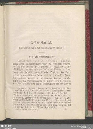 Erstes Capitel. Die Gewinnung der natürlichen Gesteine