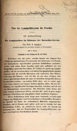 Separatabdrücke aus den Sitzungsberichten der Kais. Akademie der Wissenschaften in Wien : in 1 vol.. 10