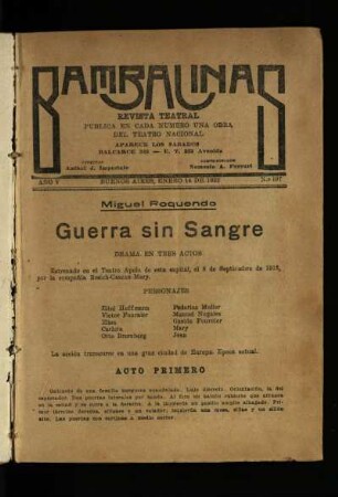 Guerra sin sangre : drama en cuatro actos