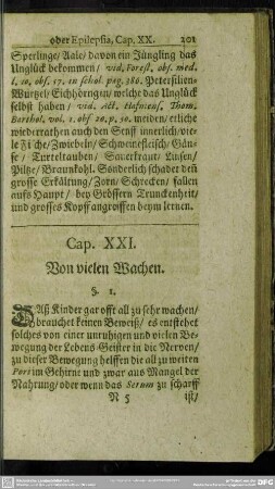 Cap. XXI. Von vielen Wachen
