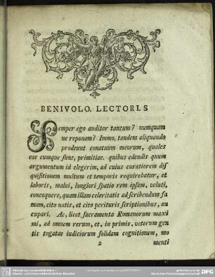 Benivolo. Lectori. S