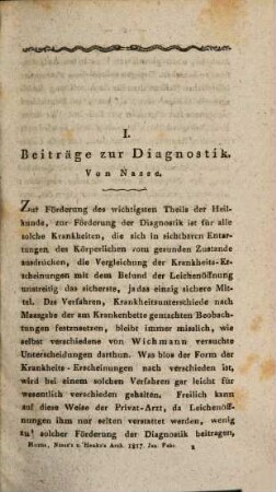 Archiv für medizinische Erfahrung im Gebiete der praktischen Medizin, Chirurgie, Geburtshülfe und Staatsarzneikunde. [31]. 1817
