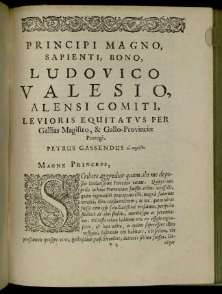Principi Magno, Sapienti, Bono, Ludovico Valesio, Alensi Comiti, [...]