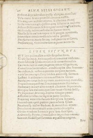 [Belli gigantes], Liber Secundus.